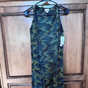 LuLaRoe Joy‎ XS Longline Sleeveless Vest Duster – Abstract Striped Print – NWT